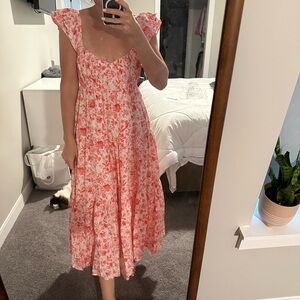 Pink floral Abercrombie and Fitch maxi dress